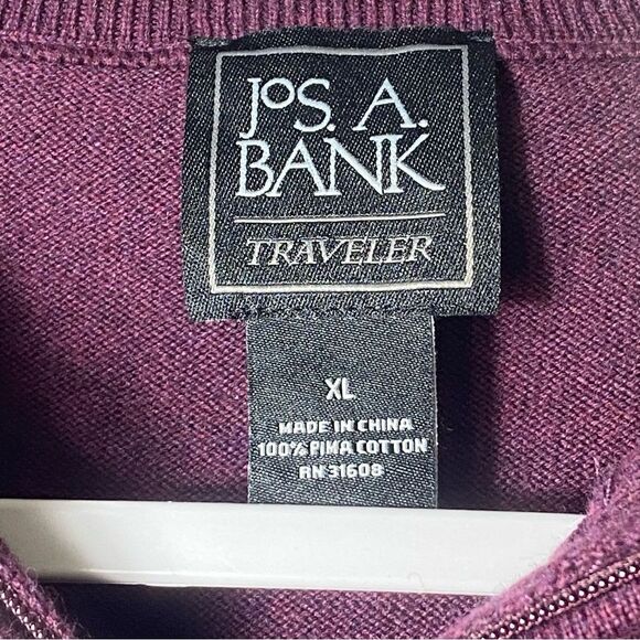 Joseph A Bank Traveler 100% Pima Cotton Quarter Zip Sweater Men's Size XL - Picture 4 of 12